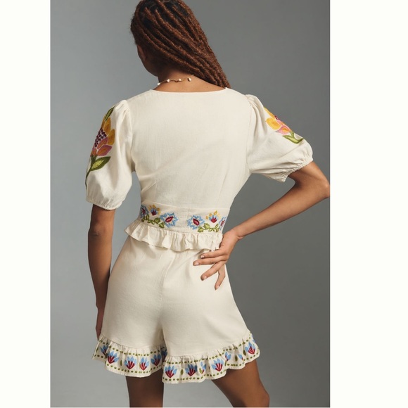 FARM RIO EMBROIDERED PEPLUM ROMPER SIZE Medium - Picture 4 of 9